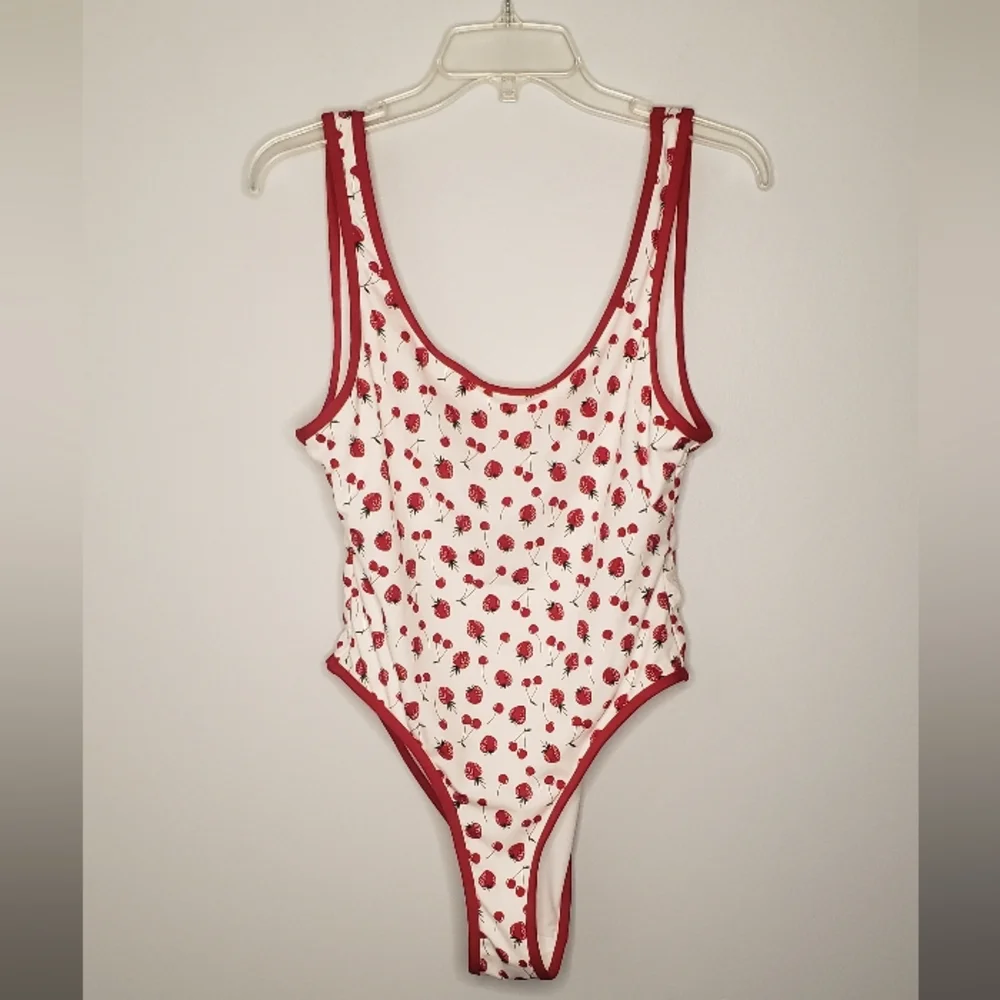 Frankies Bikinis For VS PINK SUMMER BERRIES ONE PIECE SZ L HIGH RISE MSR…